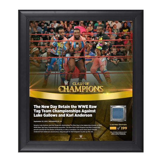 The New Day Clash of Champions 2016 15 x 17 Framed Plaque w Ring Canvas