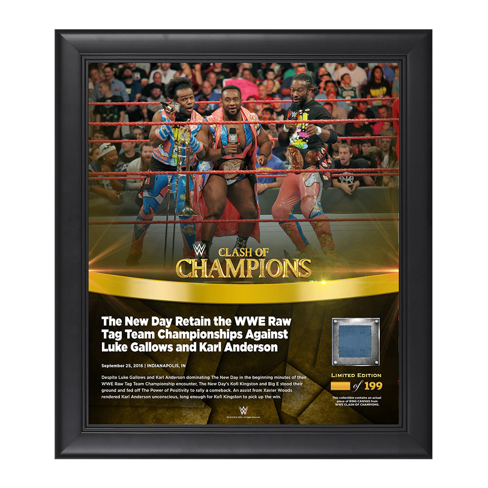 The New Day Clash of Champions 2016 15 x 17 Framed Plaque w Ring Canvas Pwcatalog
