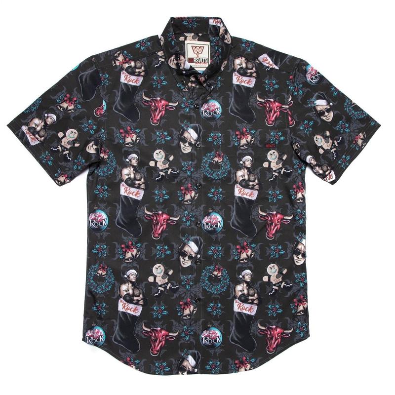 The Rock Jingle Bell Rock RSVLTS Short Sleeve Button Down Pwcatalog