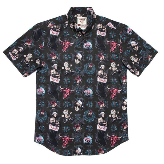 The Rock Jingle Bell Rock RSVLTS Short Sleeve Button Down Pwcatalog