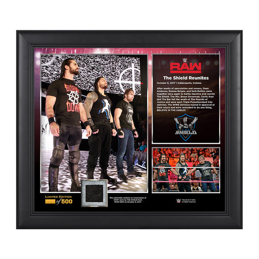 The Shield Reunites 15 x 17 Framed Plaque w Worn T-Shirt