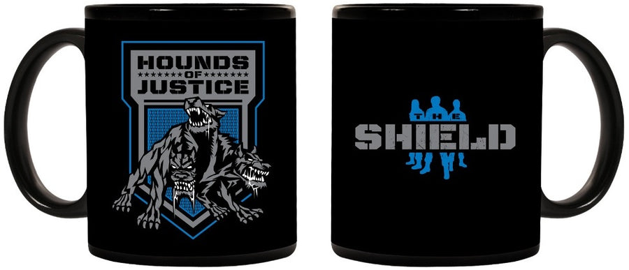 The Shield Hounds of Justice Black Mug Pwcatalog