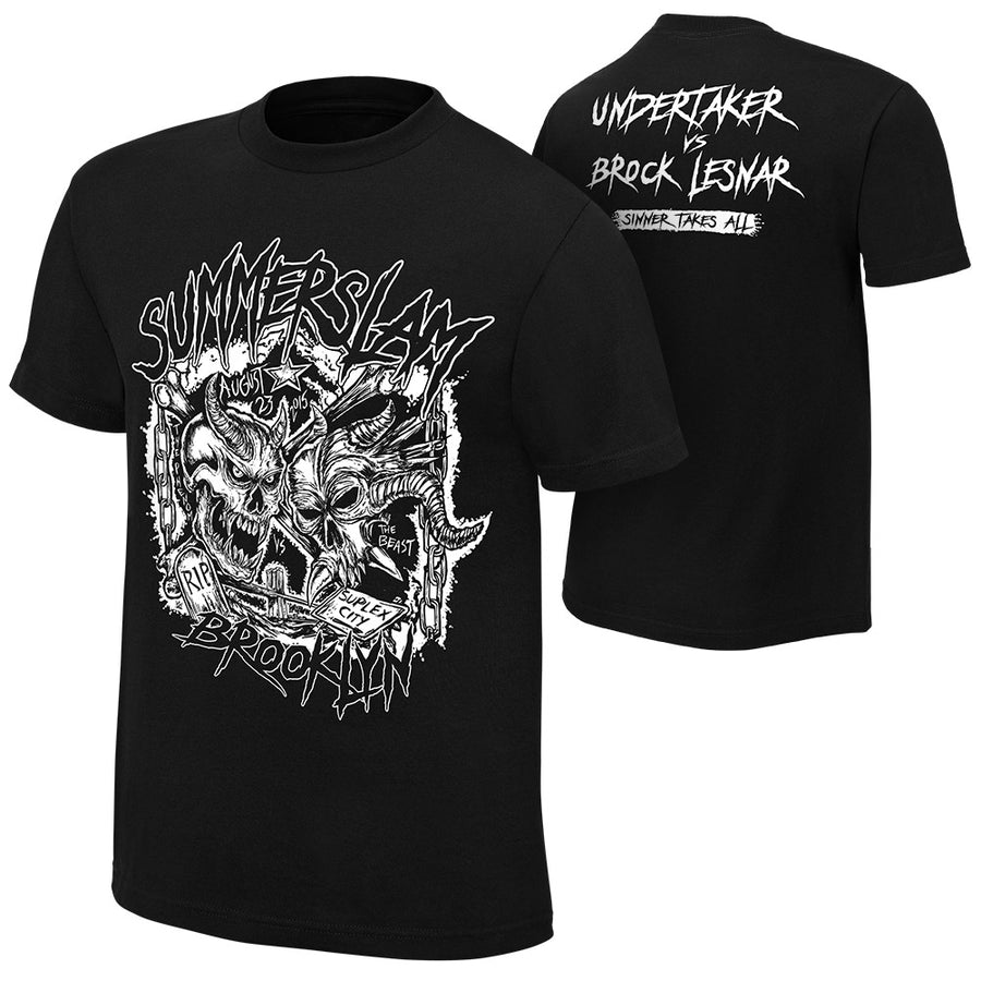 The Undertaker vs. Brock Lesnar SummerSlam 2015 Event T-Shirt Pwcatalog