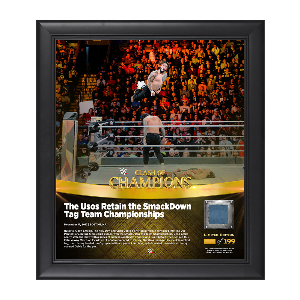 The Usos Clash of Champions 2017 15 x 17 Framed Plaque w Ring Canvas Pwcatalog