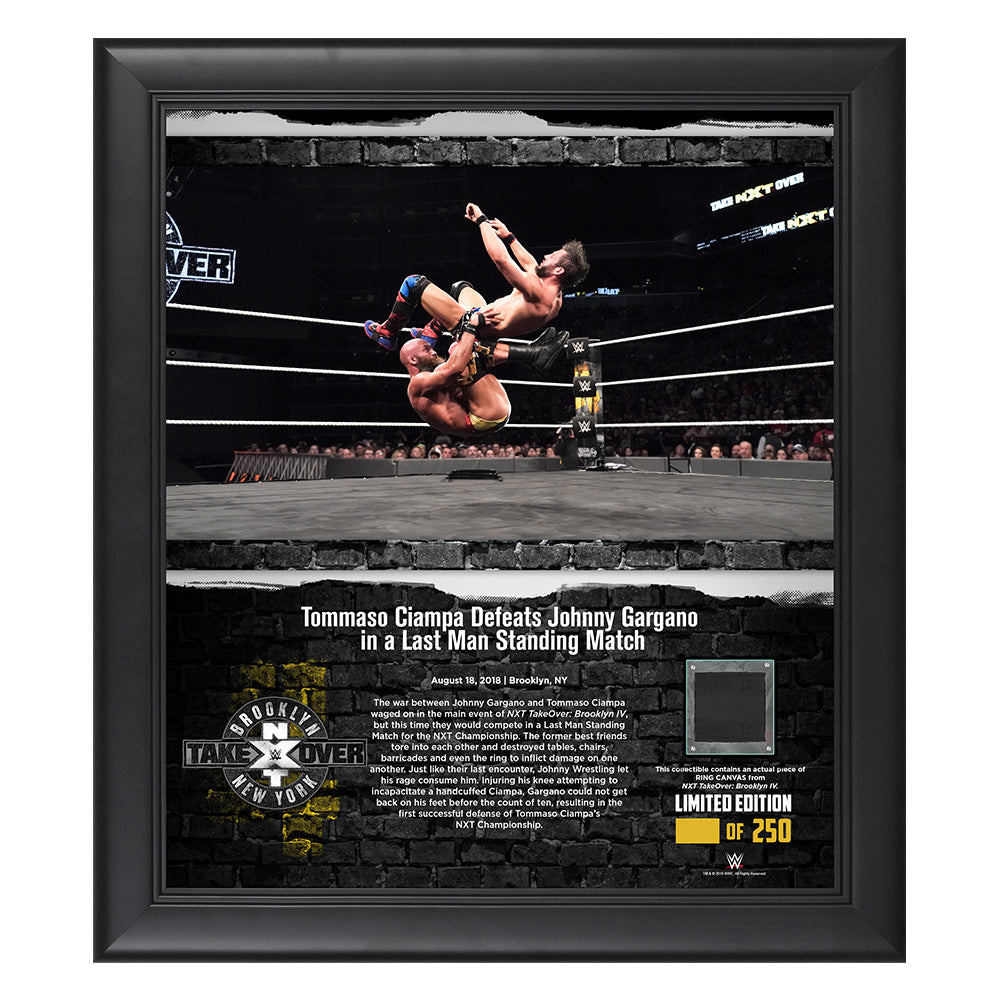 Tommaso Ciampa NXT TakeOver Brooklyn 2018 15 x 17 Framed Plaque w Ring Canvas Pwcatalog