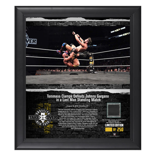 Tommaso Ciampa NXT TakeOver Brooklyn 2018 15 x 17 Framed Plaque w Ring Canvas Pwcatalog