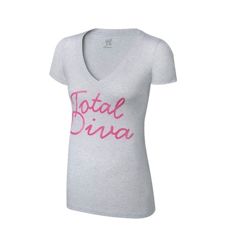 Total Diva White Women's V-Neck T-Shirt Pwcatalog