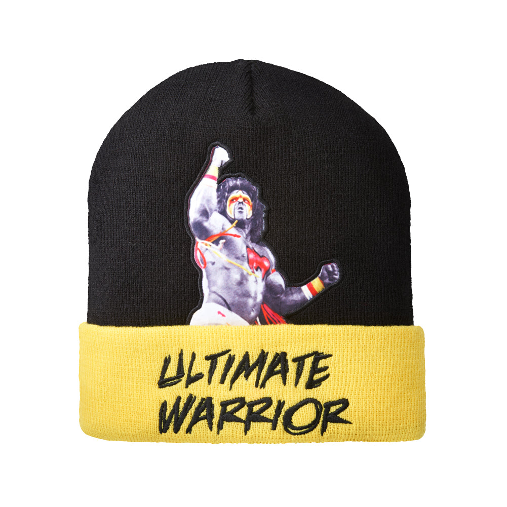 Ultimate Warrior Cuffed Knit Beanie Hat Pwcatalog