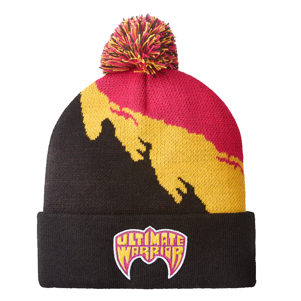 Ultimate Warrior Pom Knit Beanie Hat Pwcatalog