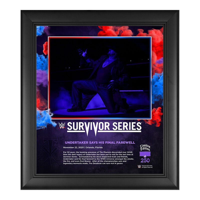 Undertaker Survivor Series 2020 15 x 17 Commemorative Plaque Pwcatalog