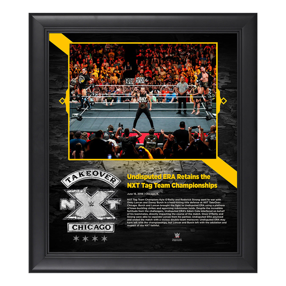 Undisputed Era NXT TakeOver Chicago 15 x 17 Framed Plaque w Ring Canvas Pwcatalog