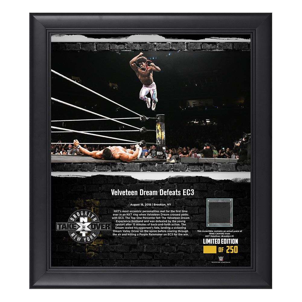 Velveteen Dream NXT TakeOver Brooklyn 2018 15 x 17 Framed Plaque w Ring Canvas Pwcatalog