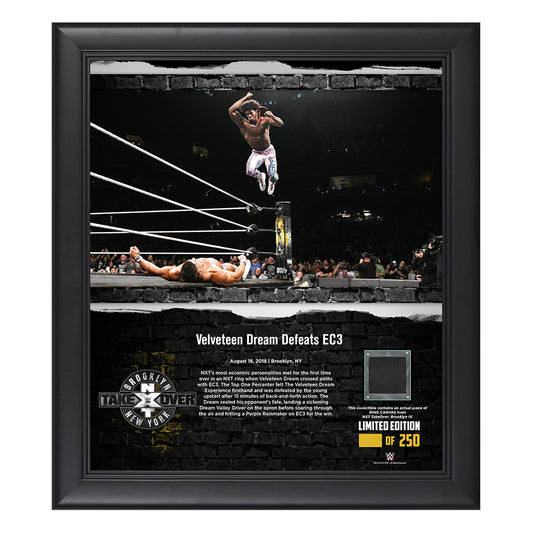 Velveteen Dream NXT TakeOver Brooklyn 2018 15 x 17 Framed Plaque w Ring Canvas
