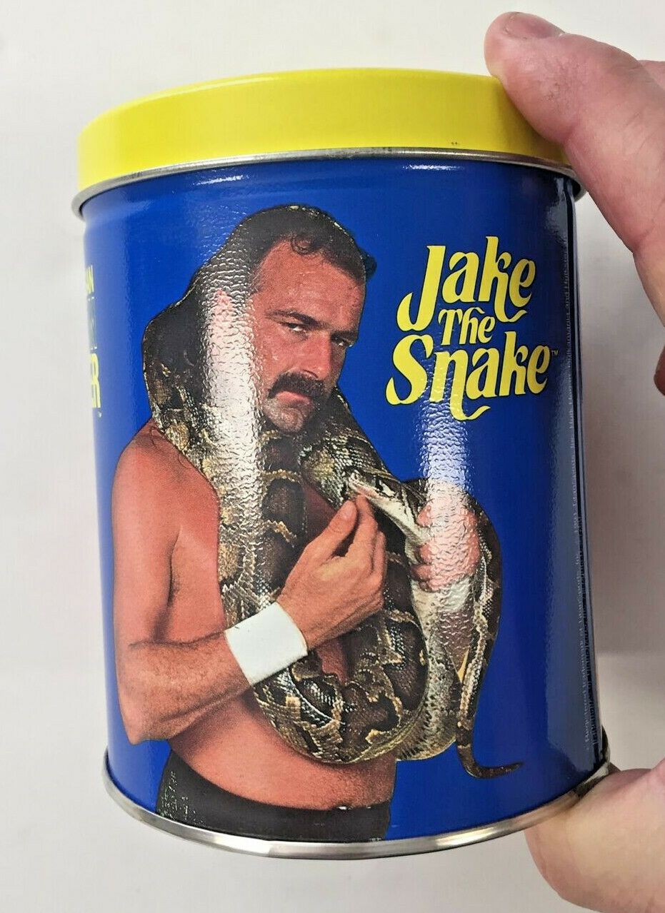 WWF Titan Candy Tin Hulk, Warrior and Jake the Snake 1991