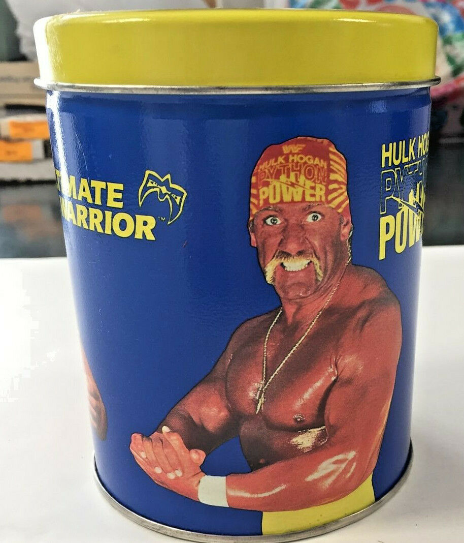 WWF Titan Candy Tin Hulk, Warrior and Jake the Snake 1991