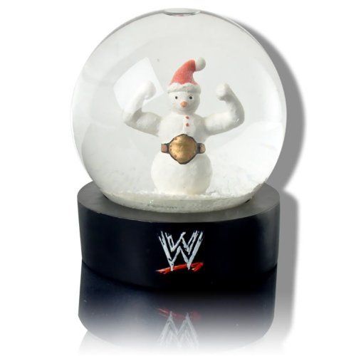WWE Snow Globe Snowman with WWE title