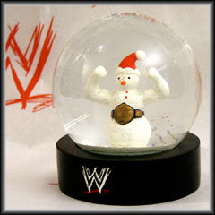 WWE Snow Globe Snowman with WWE title