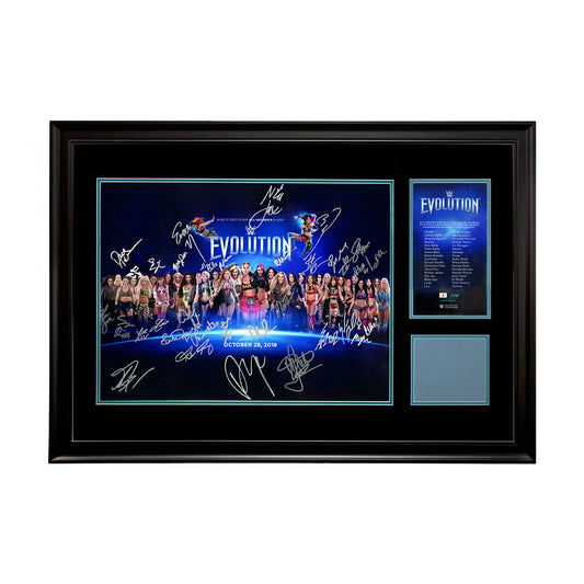 WWE Evolution 2018 Framed & Autographed (30+ Superstars) Ring Canvas Plaque
