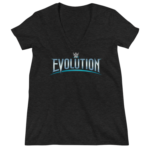 WWE Evolution 2018 Logo Women's Deep V-Neck T-Shirt Pwcatalog