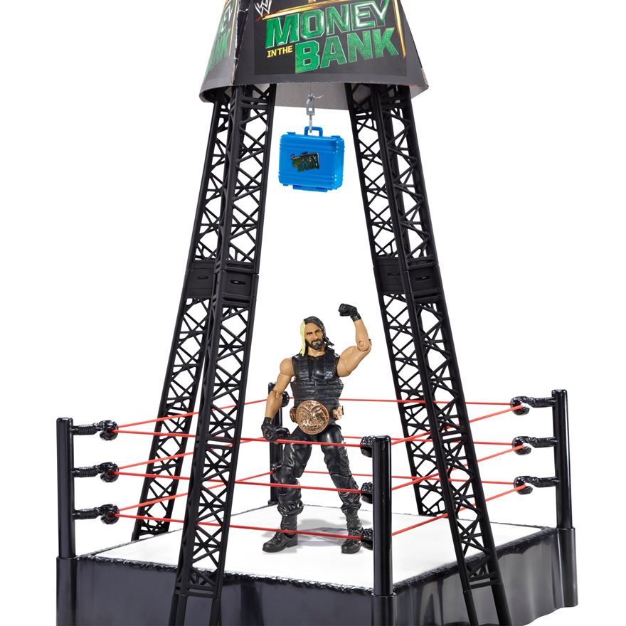 WWE Money In The Bank Ring with Seth Rollins Figure Pwcatalog