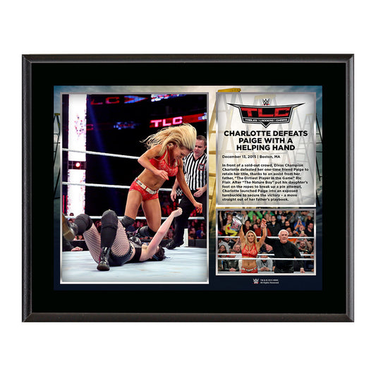 WWE TLC 2015 Charlotte 10.5 x 13 Photo Collage Plaque