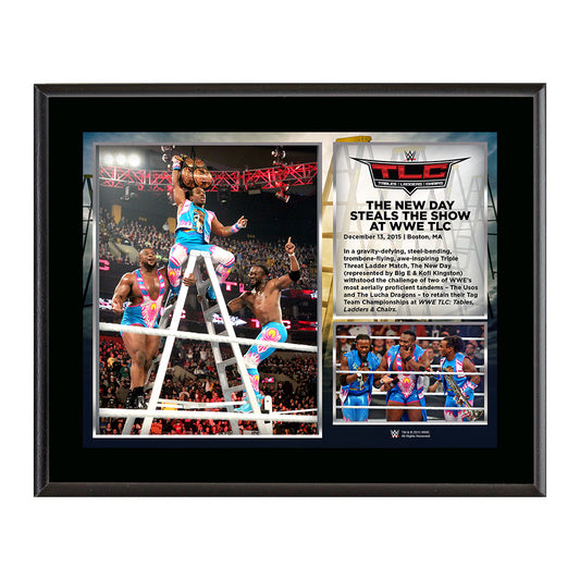 WWE TLC 2015 New Day 10.5 x 13 Photo Collage Plaque