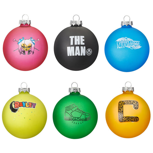 WWE Women's Division 2019 Glass Ball Ornament 6-Pack Set