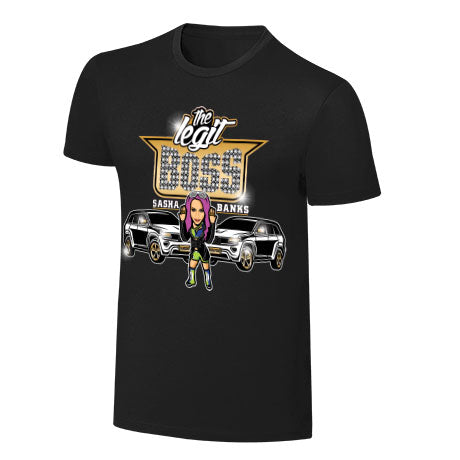 WWE x NERDS Sasha Banks Rolling Like A Boss Cartoon T-Shirt