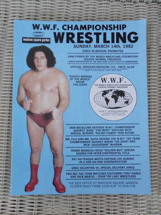 WWF Program MSG March 1982