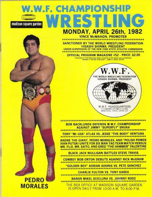 WWF Program MSG 52April 1982