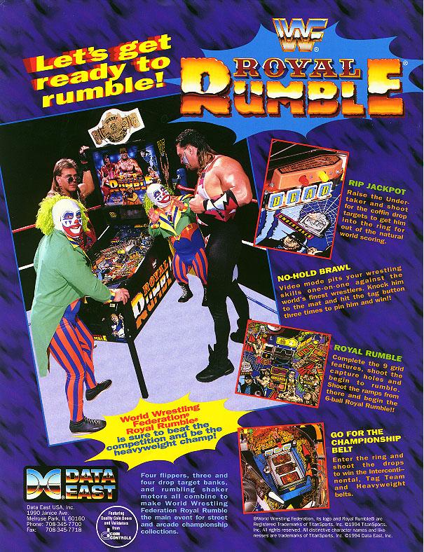 WWF Royal Rumble pinball PWcatalog