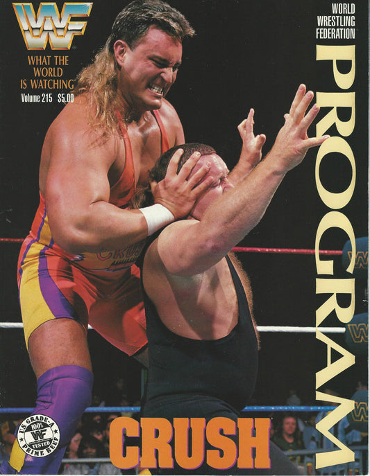 WWF Wrestling Program Volume 215 Magazine PWcatalog