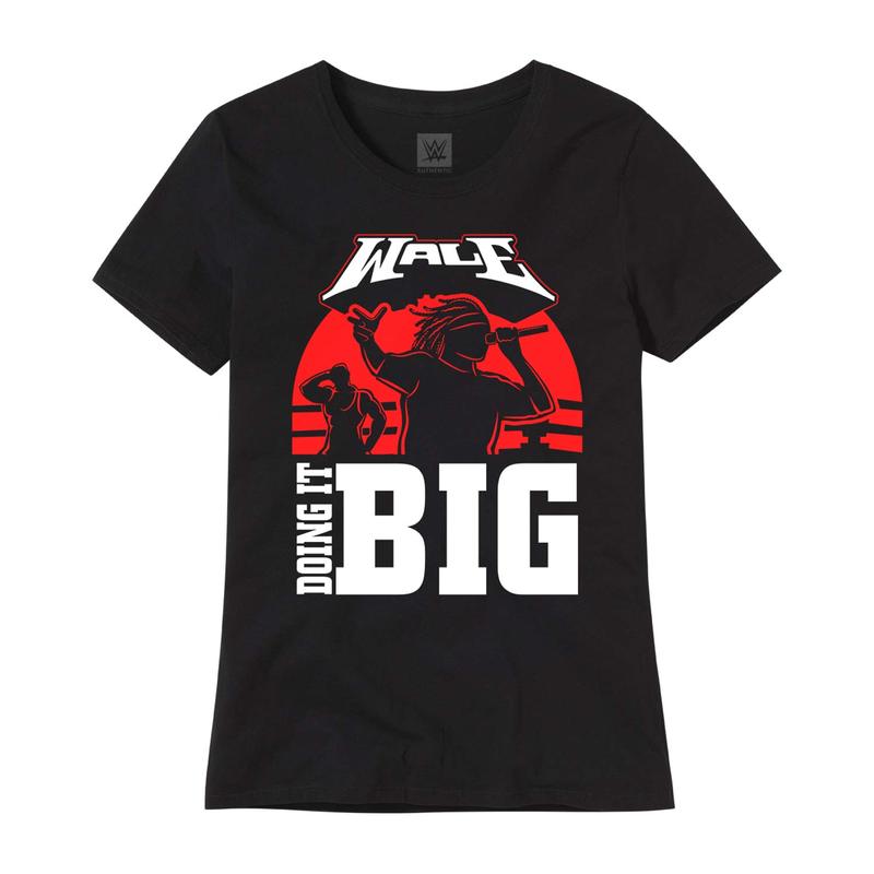 Wale X WrestleMania 37 Doing it Big Womens Black & Red T-Shirt Pwcatalog