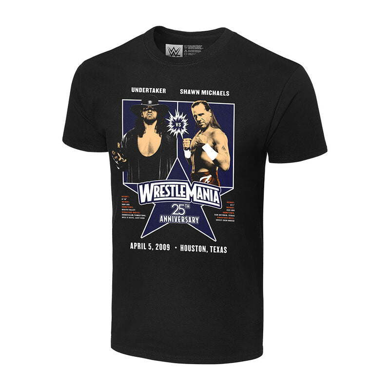 WrestleMania 25 Undertaker vs. Shawn Michaels Matchup T-Shirt Pwcatalog