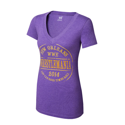 WrestleMania 30 Purple Women's V-Neck T-Shirt