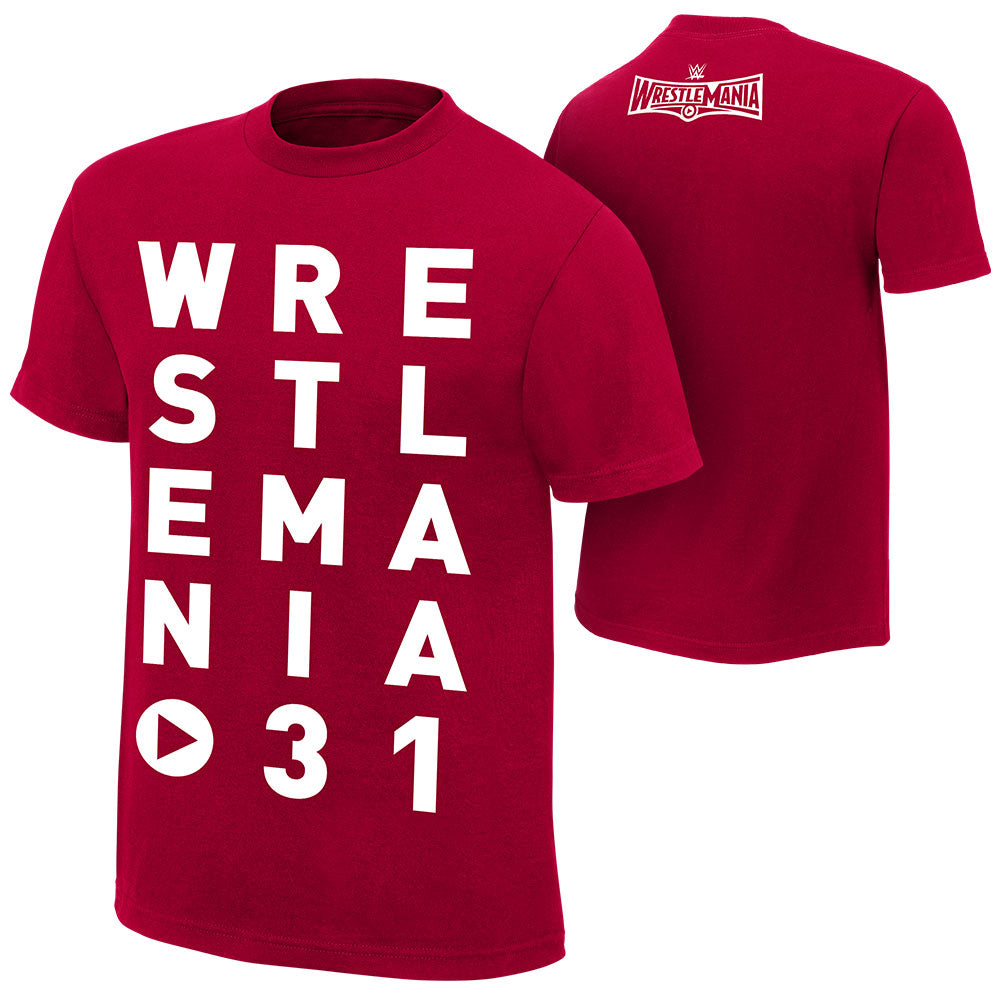 WrestleMania 31 Eye Chart T-Shirt Pwcatalog