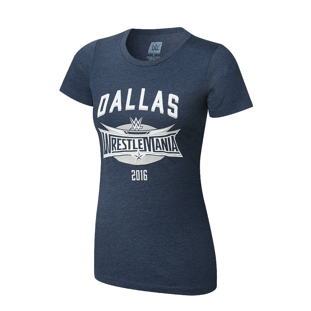 WrestleMania 32 Blue Jersey Women's T-Shirt Pwcatalog