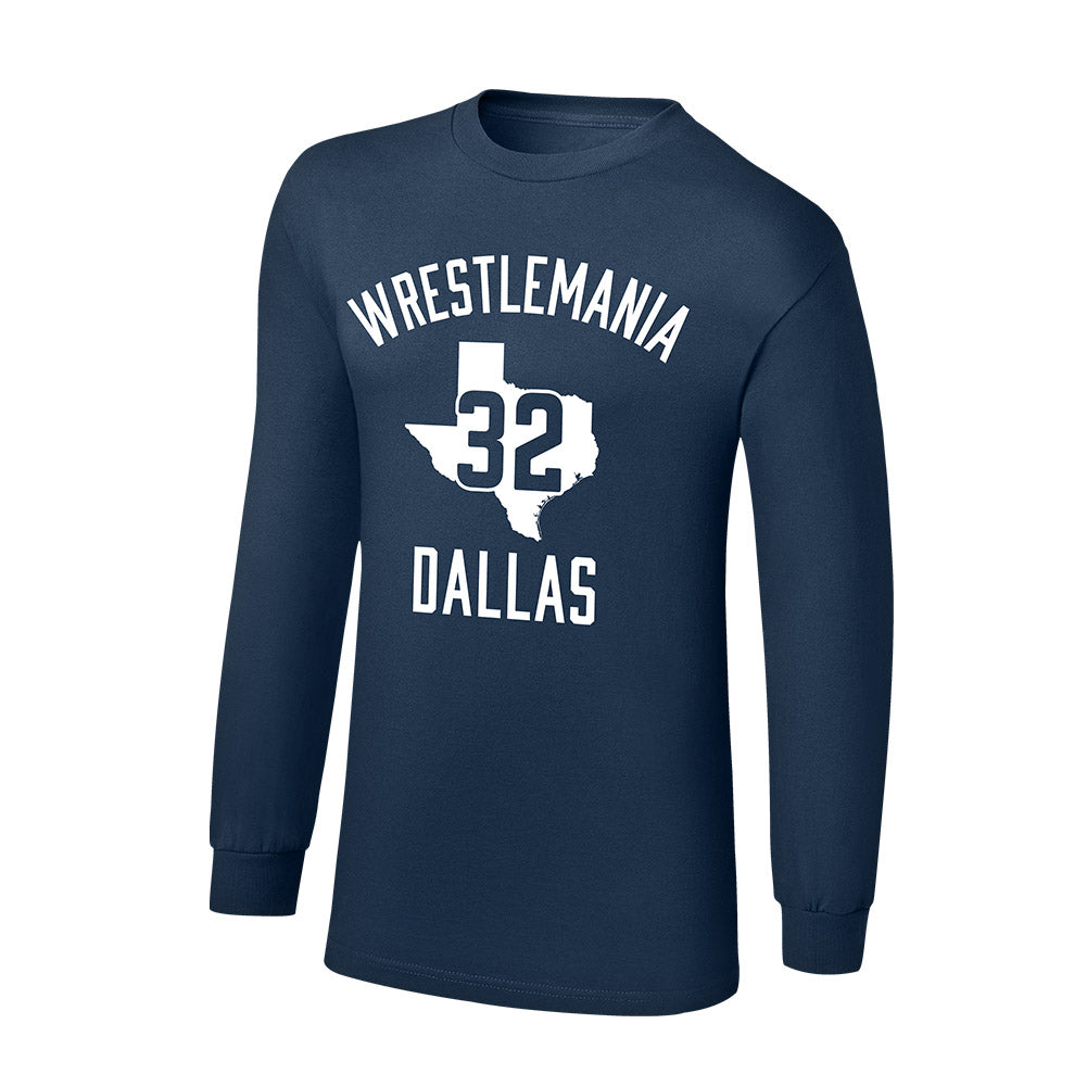 WrestleMania 32 Dallas, TX Youth Long Sleeve T-Shirt Pwcatalog