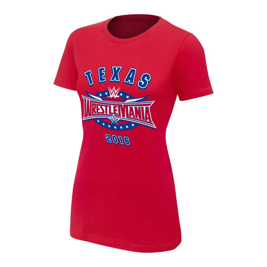 WrestleMania 32 Red Women's Jersey T-Shirt Pwcatalog