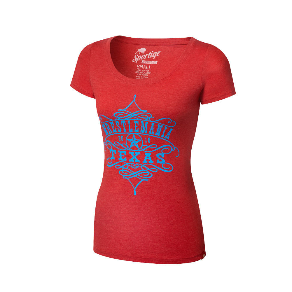 WrestleMania 32 Women's Scoop Neck T-Shirt Pwcatalog