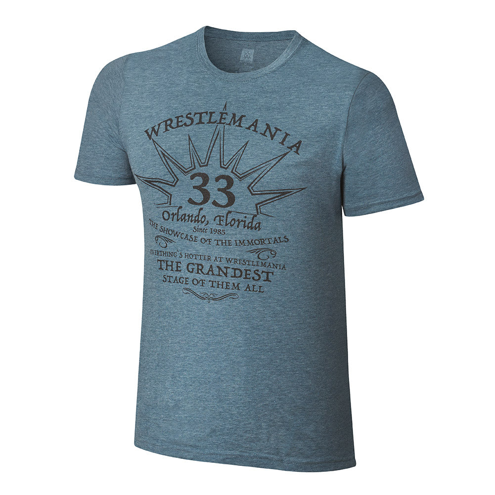 WrestleMania 33 Grandest Stage Blue T-Shirt Pwcatalog