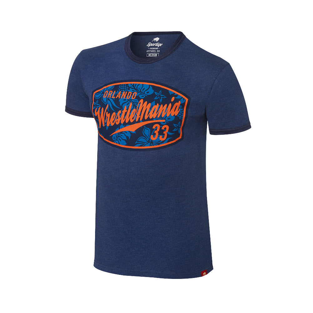 WrestleMania 33 Navy Ringer T-Shirt Pwcatalog