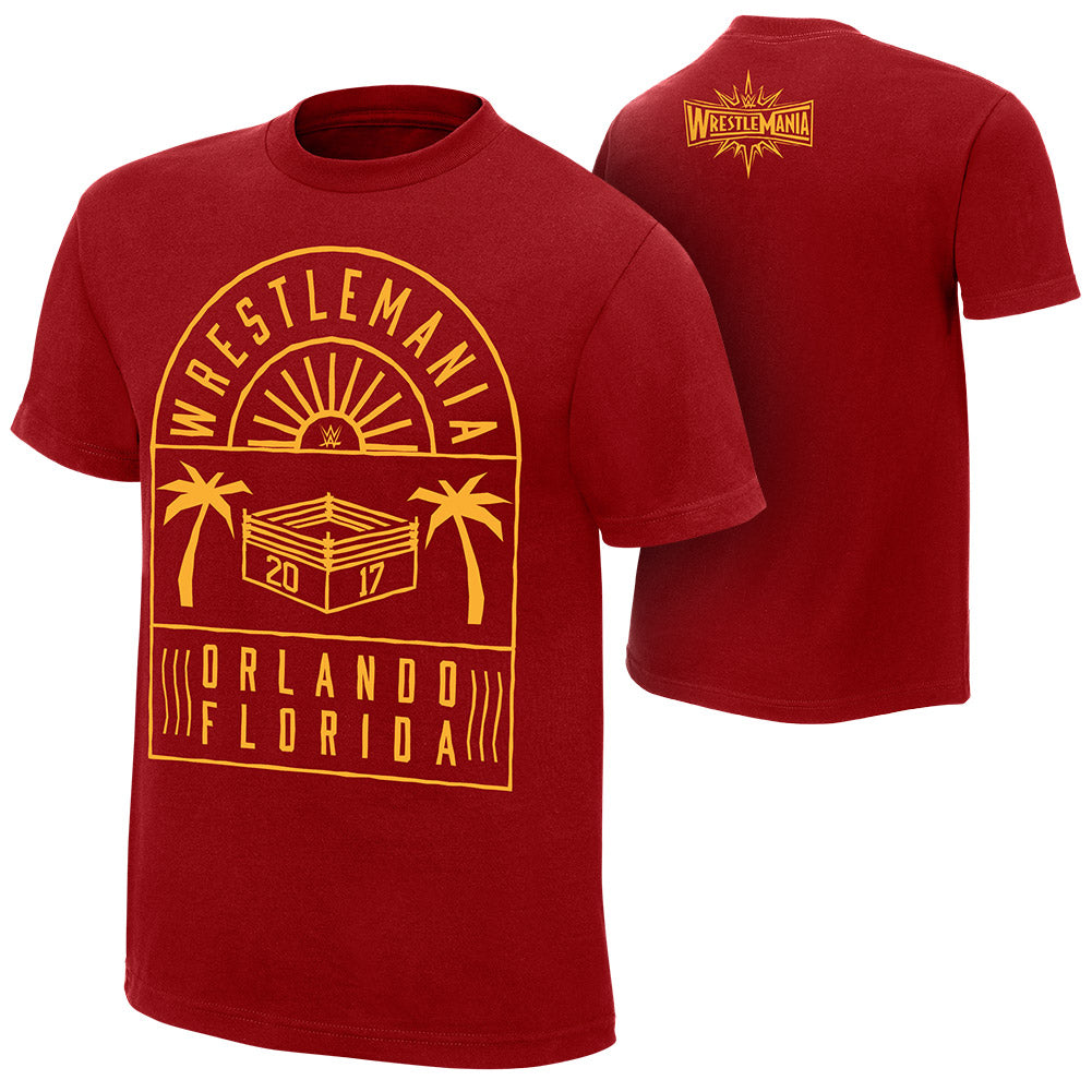 WrestleMania 33 Ring Red T-Shirt Pwcatalog