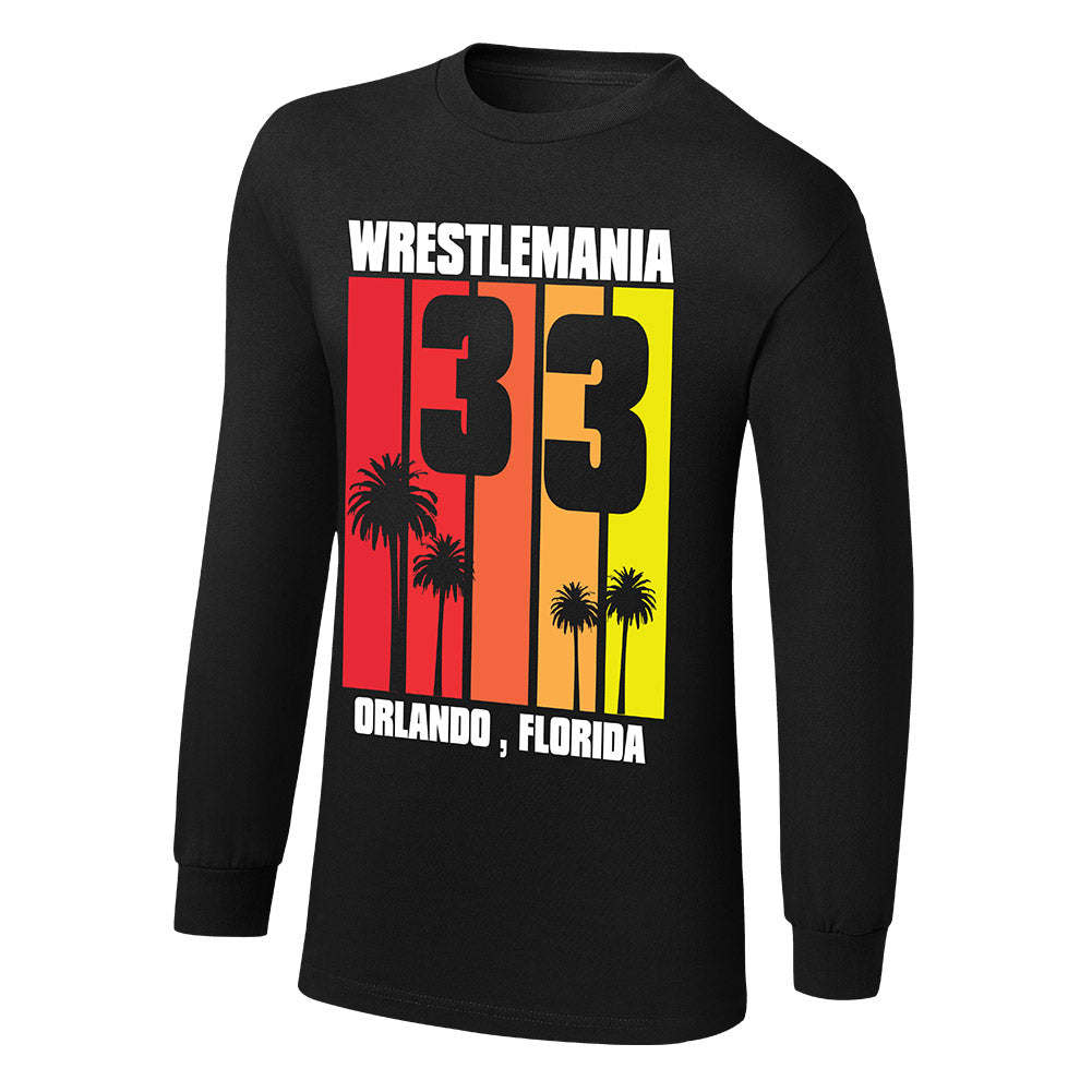 WrestleMania 33 Striped Long Sleeve T-Shirt Pwcatalog