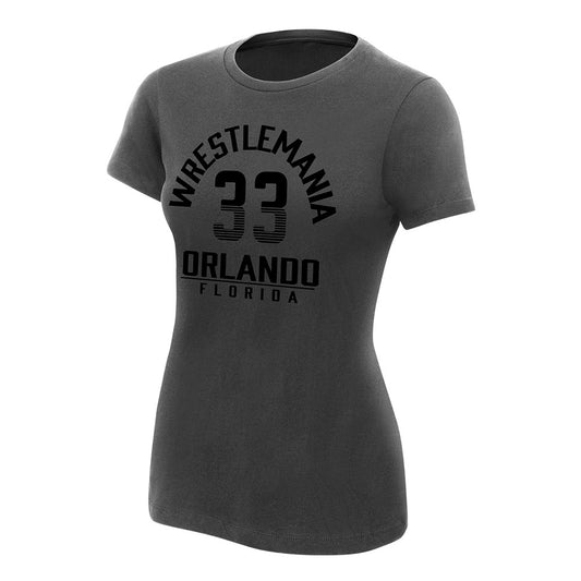 WrestleMania 33 The Showcase Women's Charcoal T-Shirt Pwcatalog
