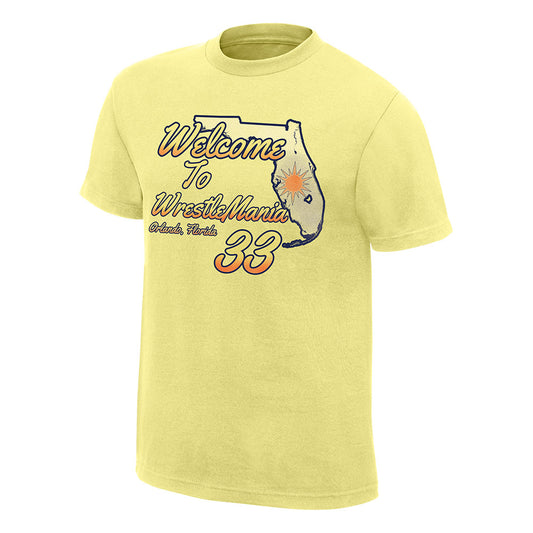 WrestleMania 33 Welcome to Florida Yellow T-Shirt Pwcatalog