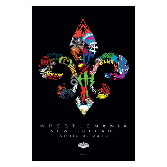 WrestleMania 34 Fleur-De-Lis Poster