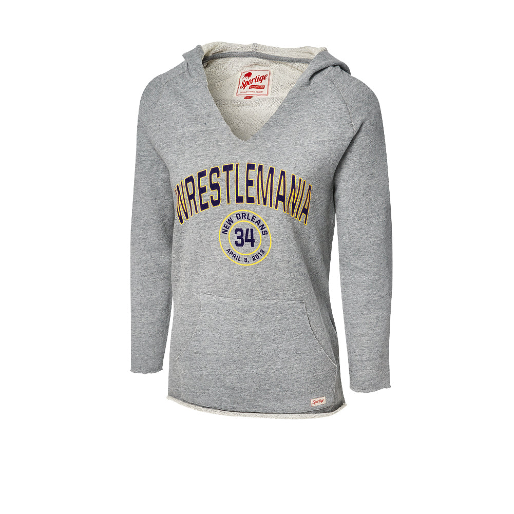 WrestleMania 34 Gray Women's Sportiqe Hoodie Sweatshirt Pwcatalog