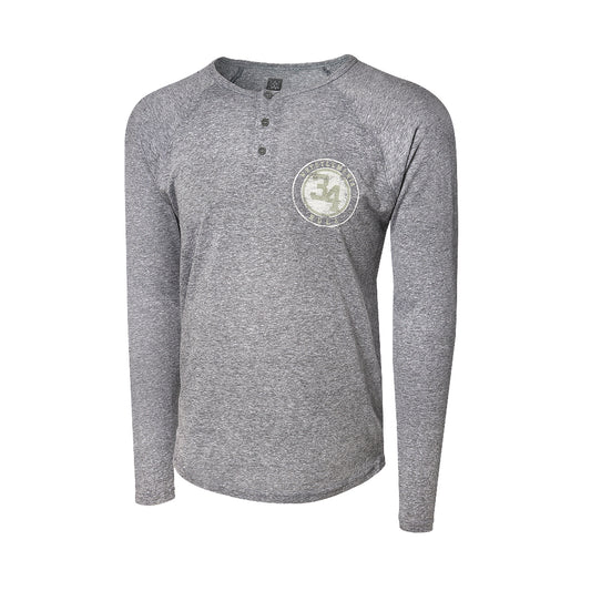 WrestleMania 34 Grey Long Sleeve Henley T-Shirt Pwcatalog