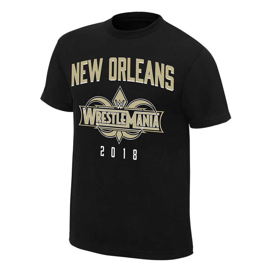 WrestleMania 34 New Orleans Black Jersey T-Shirt Pwcatalog